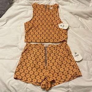 altar’d state floral crop top and short matching set